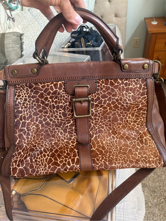 Fossil Handbags - Fossil Brown Giraffe-Print Leather Satchel